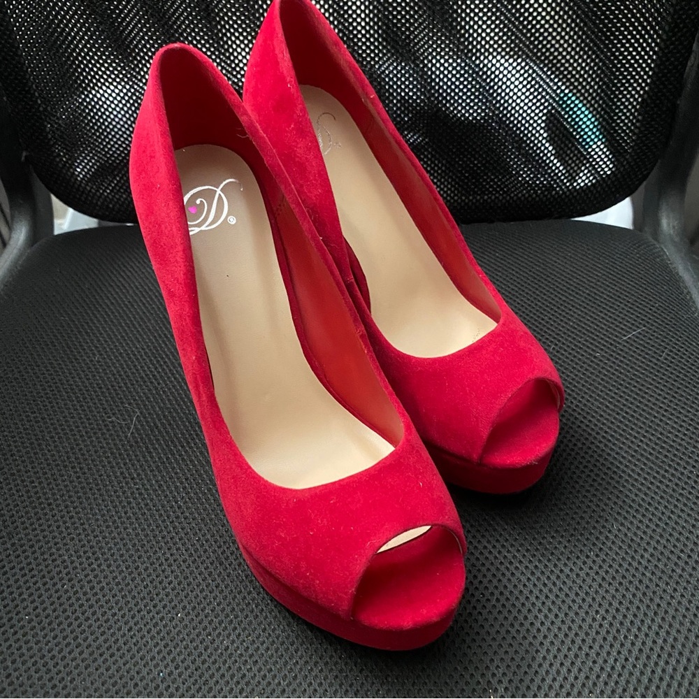 Red Peep Toe Heels